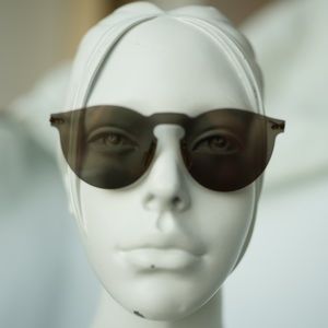 Illesteva Leonard Mask Sunglasses Rimless frame Tribeca Gold made Italy